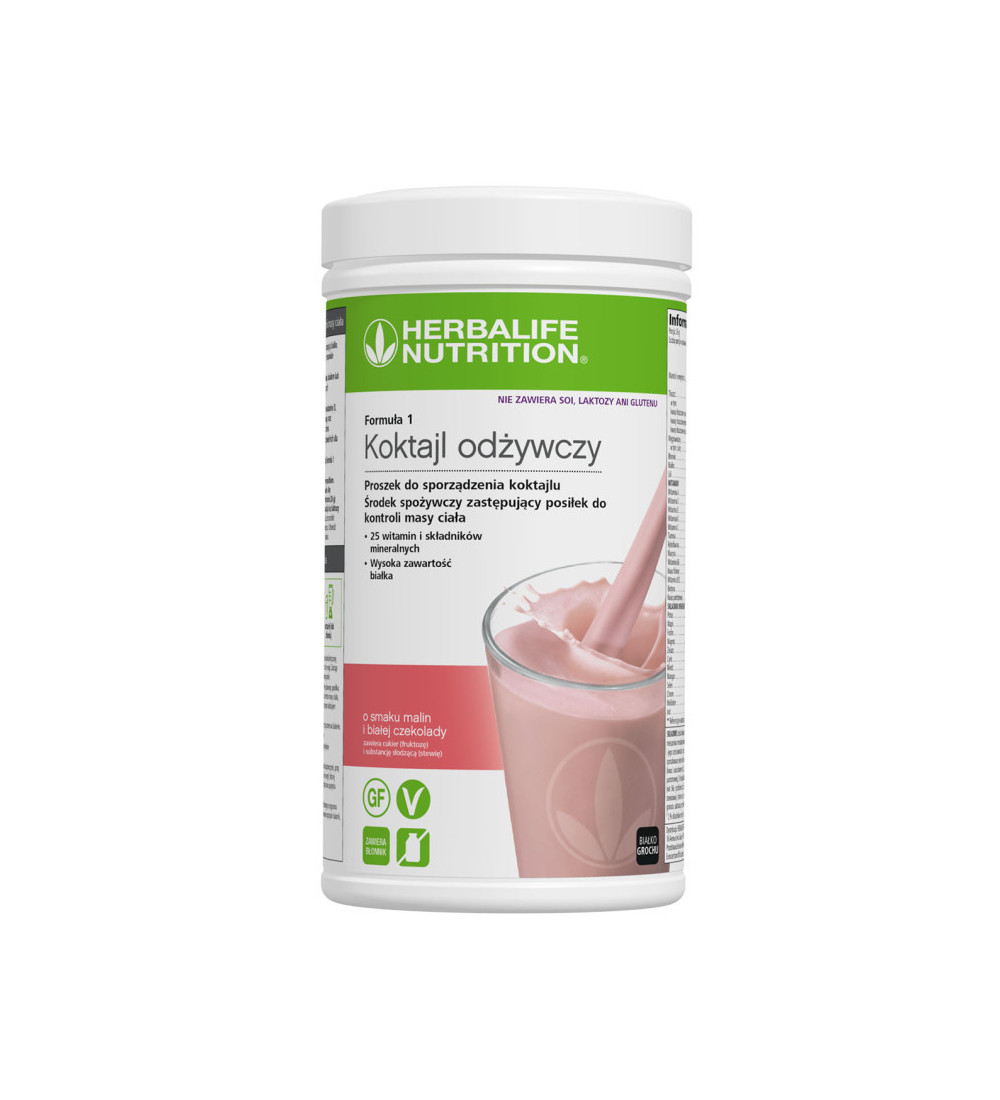 Koktajl Herbalife F1 - Smak: Malina z białą czekoladą 550g