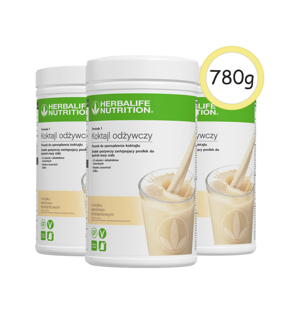 3x Koktajl 780g smak waniliowo-śmietankowy XL