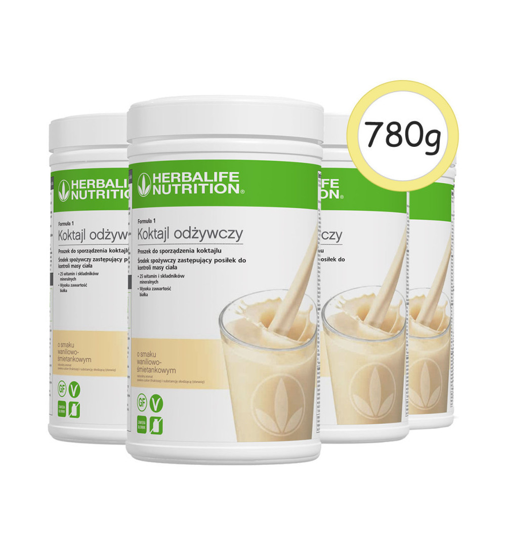 4x Koktajl 780g smak waniliowo-śmietankowy XL