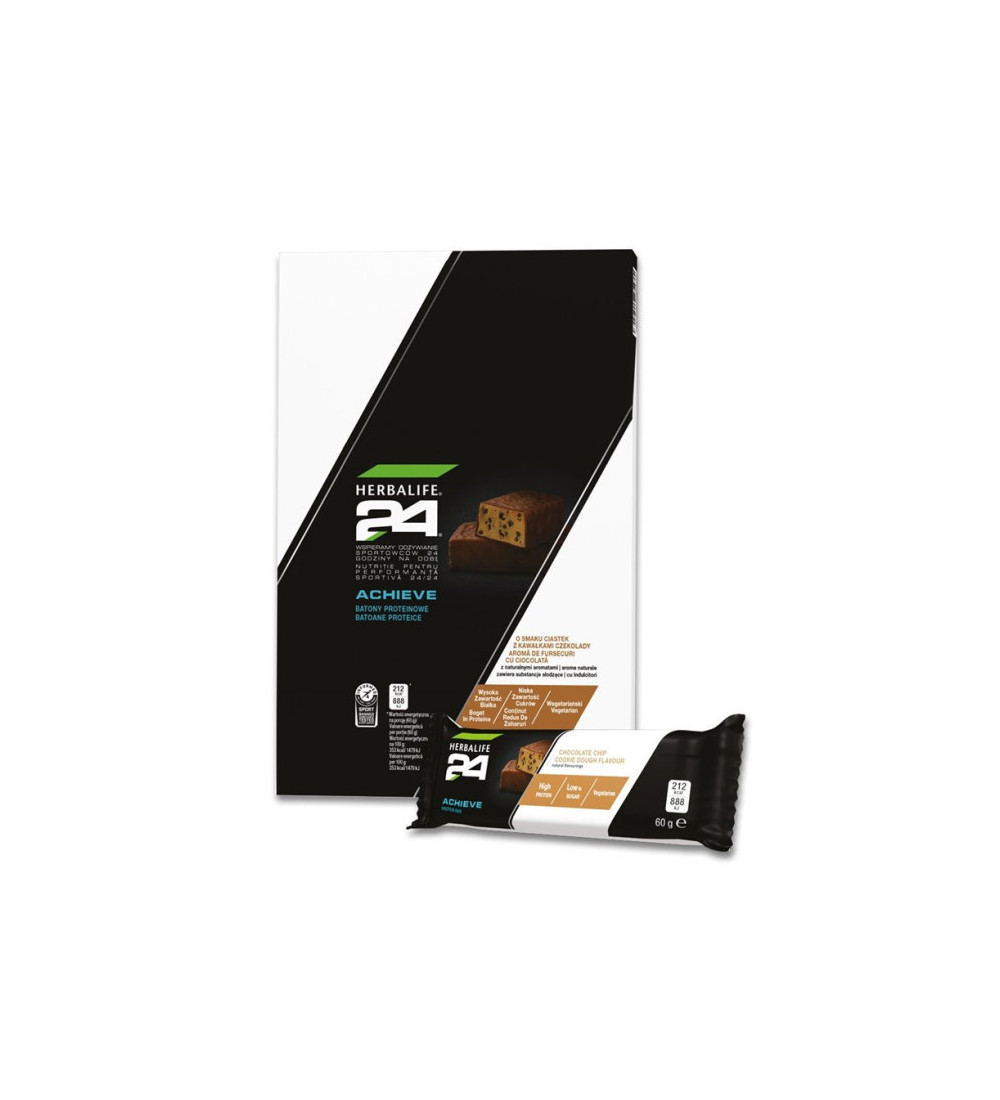Herbalife24 Achieve Batony Proteinowe - smak ciastek z kawałkami czekolady